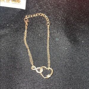 Gold Tone Heart Chain Bracelet, NWT